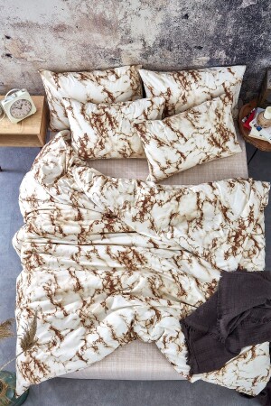 MNZ-مضاعفة الذهب Ranforce Duvet Cover Set 1049 - BONJARDİNHOME