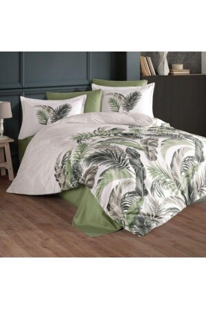 مجموعة من غطاءات القوة المضادة من MNZ - Ranforce Duvet Cover Set مضاعفة Hena V2 Green CLSY. 01762 - Clasy