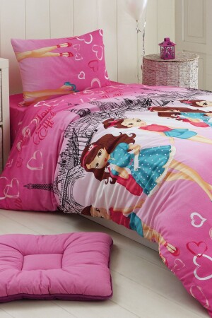 MNZ-باريس فتاة القطن Ranforce الأطفال غطاء غطاء مجموعة واحدة PRINCESMHC - SENLİFE