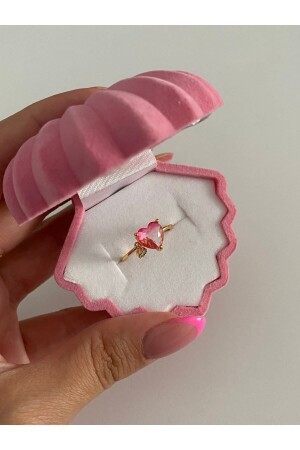 حلقة قلبية من اللون الوردي MNZ RB186 - ringbox