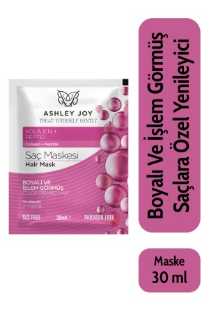 قناع رعاية الشعر من MNZ- Renewing Mask containing collagen special for dyed and treated hair 30 ml - Ashley Joy