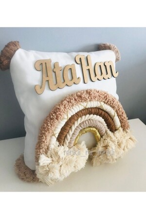 وسادة مجوهرات من قوس قزح MNZ مع اسم ماكرام - Renkli Mi Renkli Tasarım Dünyası