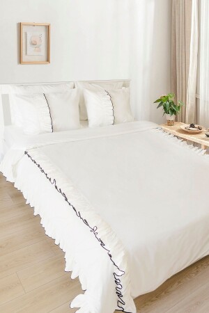 MNZ-من-بيض الأسود مفصلة قماش الفندق العصري سلسلة عادي مزدوجة غطاء غطاء مجموعة RHN2095x - RİTMOHOME