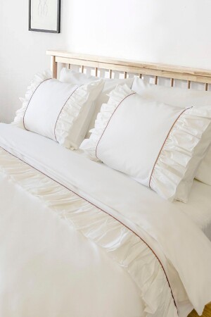 MNZ-من-بيض قهوة مضخة القنب القطن فندق العصر السلسلة مزدوجة غطاء غطاء مجموعة RHN2100 - RİTMOHOME