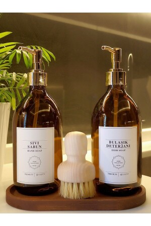 MNZ-مصادرة للماء قفزة البيضاء فرشاة ذهب أبيض صابون سائل غسل الأطباق زجاجة سائل مجموعة rna. فرشاة أبيض ذهب-ss - Reoona