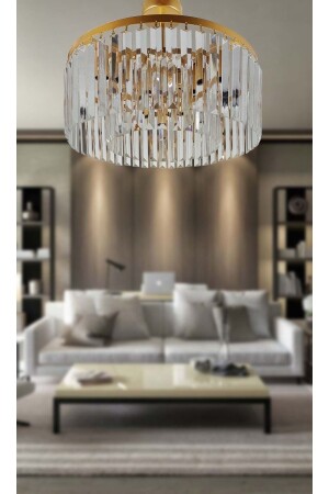 MNZ- Round Leaf Gold 45 سم فاخر الشنابل مع حجر البلور RO45 - MATMAZEL AKSESUAR