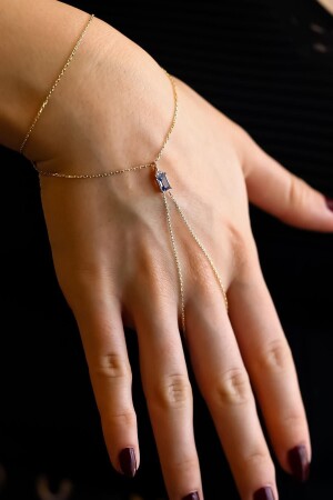 الشاهمان الذهبي ذو الأسلوب من طراز MNZ مع الأحجار الملونة S04100180 - SEMİZ KUYUMCULUK