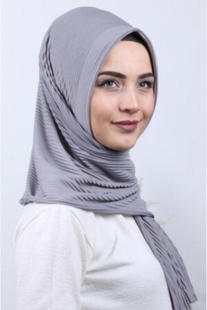 MNZ-مطبقي المزدوج جاهز شال جراي - Scarf Box