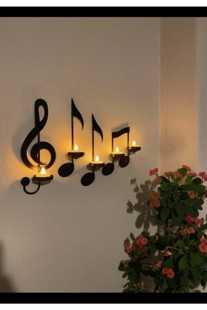 مفتاح MNZ- اليسار مصممة حامل شمعة حديدية مع الملاحظات - Sametalworks