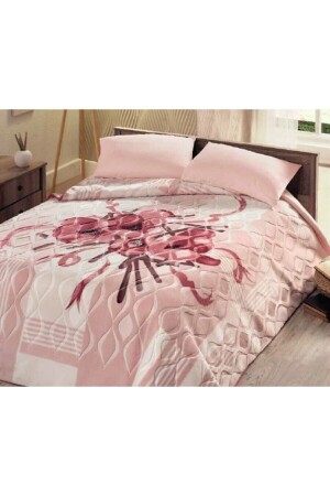 غطاء مزدوج MNZ - مغنوليا مسحوق البوليستر الوردي الزهري - Sarar