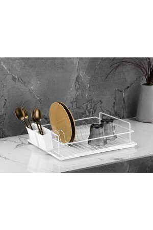 MNZ-مؤمر الحياة رف الأطباق المقاومة للصدأ سلة سلة الأطباق الطبقة الواحدة سلة الصفائح سلة الأبيض - Sas Haus