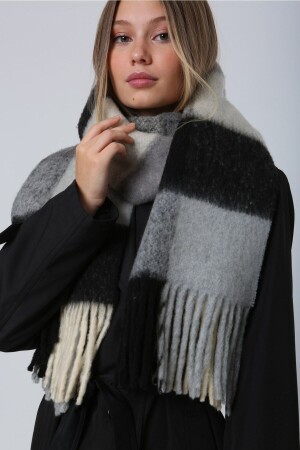 MNZ-النساء الكتف الأسود شال Scarf 45x200 سم Sal1270 SAL1270 - Luminos Butik