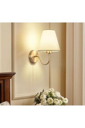 بطارية التصميم الحديثة من MNZ تعمل بـ Sconce Gold Yellow LED Plug و Play Led Sconce with Cream Hat بصرية رائعة - Burenze