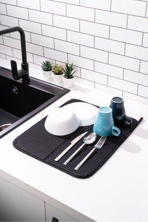 مقلاة جفاف الأطباق من MNZ - سوداء - Serstil