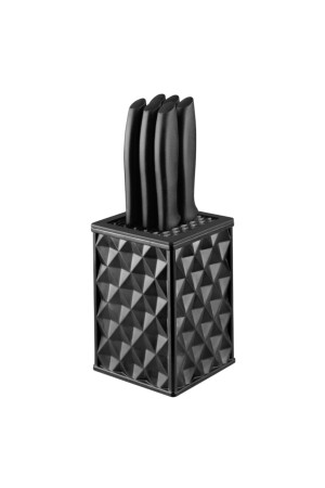 مجموعة سكين الماسة من نوع MNZ و Set الأسود 6 Plus 1 Piece سكين فاخر مع منصة سوداء - Rooc