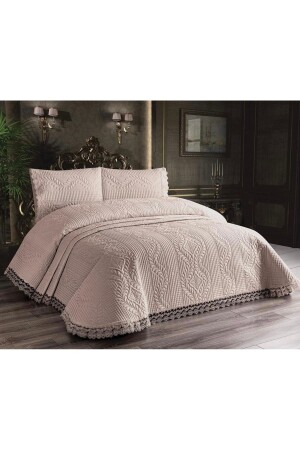 مقعدات السرير من الألياف الميكرو فيبر من MNZ Set Cappicino * مقعد السرير 250 × 260 سم - Gençev Home Collections