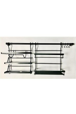 مجموعة ملحقات المطبخ المعلقة من طراز MNZ Set Foil Rack Spice Jar Set Black ، مع اثنين من الأنابيب 50 سم 6545221233252 - vomex