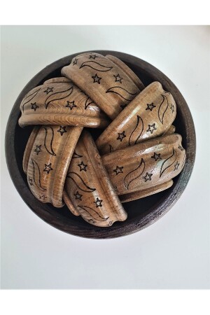 محفظة العشاء من الخشب الداكن ذات نمط MNZ (SET OF 7) ÇRZDSN02 - Ahşapdeluxe