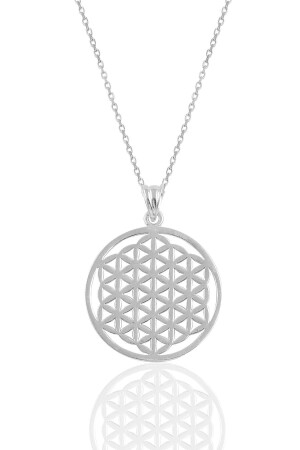 MNZ-الفضة الروديوم زهرة الحياة العنق SGTL10398 - Söğütlü Silver
