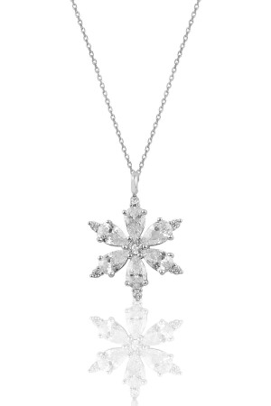 MNZ-الفضة الروديوم والزيركون الحجر الثلجية الفلكة العنق SGTL10898 - Söğütlü Silver