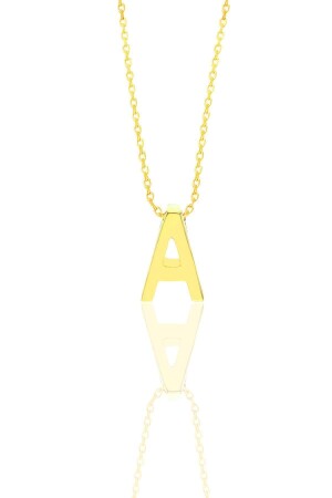 MNZ- الفضة الذهبية المذهبية ثلاثية الأبعاد الحرف الأدنى حزمة عنق SGTL11180 - Söğütlü Silver