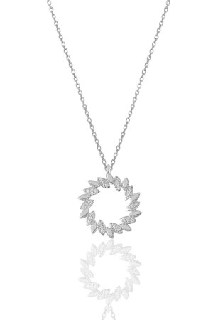 MNZ-الراديو الفضي والزيركون الحجر الشمسية العنق SGTL11807 - Söğütlü Silver