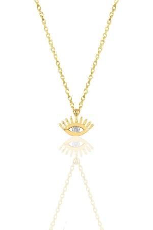 MNZ-الفضة الذهبية الذهبية الزيركون الحجر العين العين العين العنق SGTL12117 - Söğütlü Silver