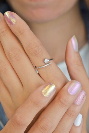 MNZ- Silver Color Star حلقة رقيقة الحلقة المشتركة - Sacce Scarves&Accessories