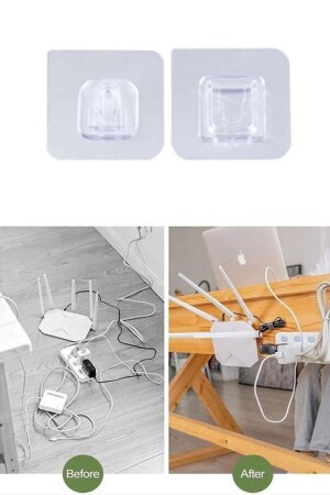 MNZ-مزدوج الجانب ملصق Snap Clip تخزين شنق حبل الشفافية - İndirimkap