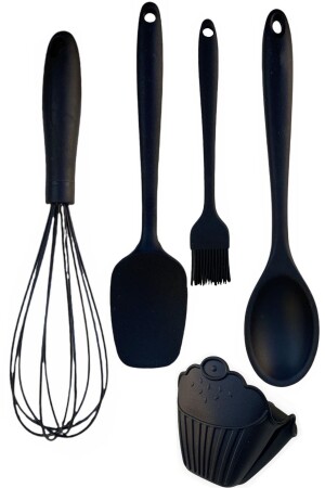 MNZ-سليكون مضاد للنيران لا يضرب العصا Spatula Brush Spoon Holder Set 5S - AROW