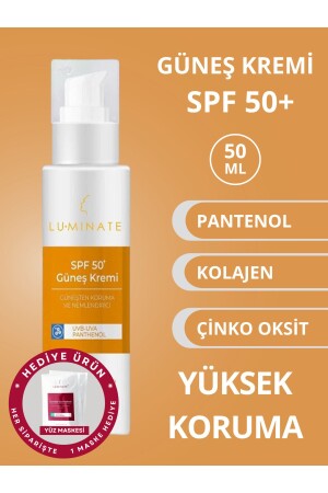 كريم الشمس MNZ- SPF 50 كريم الوجه والجسم بانثينول احتضان الشمس المكثف ترطيبية حماية عالية 50 مل LT00012 - Luminate