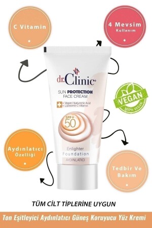 كريم الشمسية المضيئة من MNZ كريم الوجه Spf 50 (50ML) - Dr. Clinic