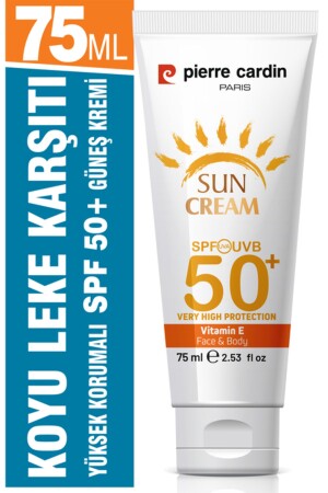 MNZ- SPF 50 مضادة للدلاء واقية شديدة للشكل المظهر كريم الشمس 75 مل لجلد طبيعي وجاف - Pierre Cardin