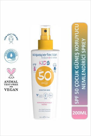 MNZ-الأطفال رش واقي الشمس Spf50 200ml Uva UVB حماية - مقاوم للمياه - مضاد للثآرة - Acqua Perfection