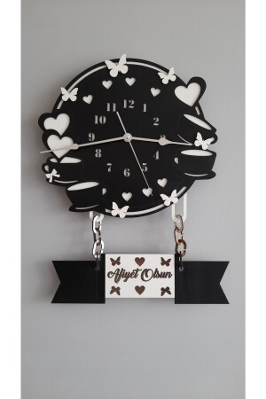 ساعة مطبخ سوداء من الخشب من MNZ - ساعة مطبخ من الخشب - ديكورات المطبخ - Ste Desing