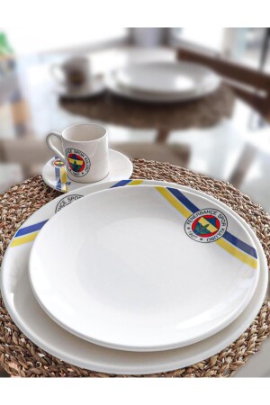 مجموعة من الأطباق والكوبات المعدة من الفورسلين المعتمدة على ترخيص من MNZ لشخصين ST-FB-12 - Fenerbahçe