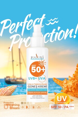كريم الشمس MNZ- Sun Cream Spf50 حماية عالية للوجه وجسم الجسم الجلد كله 100 مل 707283 - Redexi