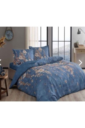 MNZ-مزدوج القطن ساتيين غطاء غطاء مجموعة روانا زرقاء روانا زرقاء - Taç