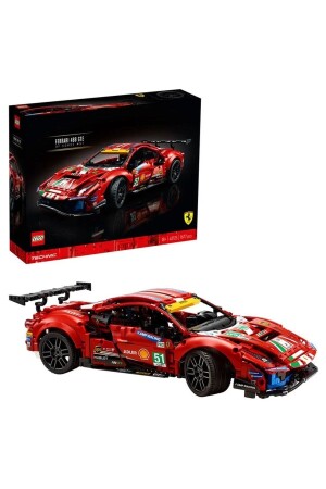 MNZ-® Technic Ferrari 488 GTE AF Corse #51 42125 - مجموعة بناء نموذجية قابلة للكتابة (1677 قطعة) LMT42125 - LEGO
