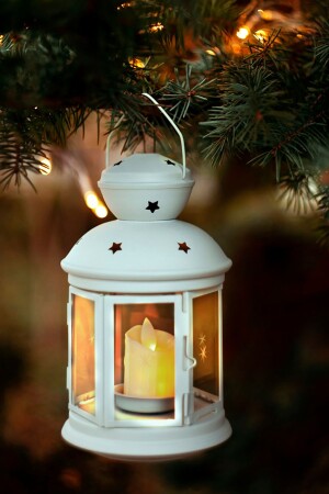 MNZ-مصباح الديكورية الوسمعة حامل الحديقة المصباح البلاستيكي الشمعة الكرة البطارية تعمل الشمعة والعريضة المعدة البلاست - Technostation