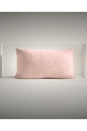 MNZ-مستطيل بلوش Teddy الوسادة الزخرفية ورمي مسحوق قضيب الوسادة الوردي 35x55 - Benlisso Home