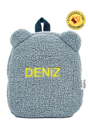 MNZ-[نكتب الاسم الذي تريده] Teddy Mint Green حقيبة ظهر للأطفال عمرها 0-8 سنوات - الحضانة - الرعاية - Tosbiş