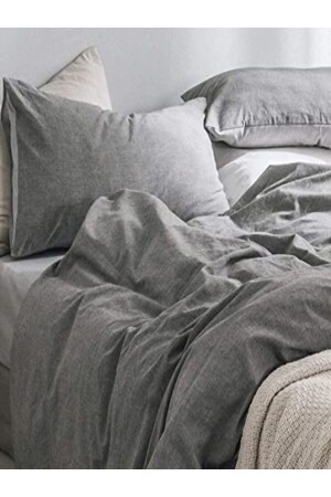 MNZ-وحيدة مزدوجة الجانب غطاء القماش مجموعة TEKNEVTANTRASITGRİ - Atelier Home