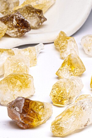 محفظة مصدقة من MNZ حجم المال الحجر الخام غير المصنعة الطبيعية الكتلة الحجر السيترين - Tesbih Atölyesi