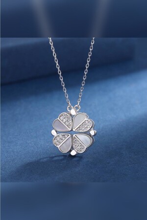 MNZ-أم اللؤلؤ والزيركون الحجر المفتوحة أربعة قلب إغلاق المغناطيس النجمة مقاومة للتشوه الرحمية العنق الفولاذ THE0 - The Collection