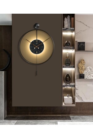 MNZ - متوسط الحجم - Timelles أسود أسود - ((التيامون المصنوع من البطارية مع 3 بطاريات) ساعة الحائط المعدن الحديثة - Metaquartz Aksesuar