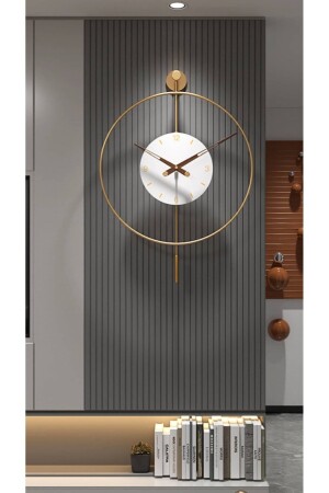 MNZ - متوسط الحجم - Timelles ذهب أبيض وحيد - زينة عصرية معمرة الحائط الحائط ساعة - Metaquartz Aksesuar