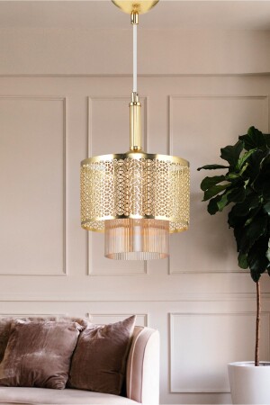 MNZ-مواحد موتيف معلق شاندليير الذهب TKLMTFSRKGLD - DEDE