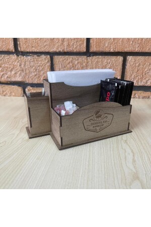 طاولة من الخشب من نوع MNZ - Top Napkin Holder للقهوة مطعم الفنادق منفصلة مع الشعار 631af3ab-8338-58b4-b89d-dc - Bir Reklam