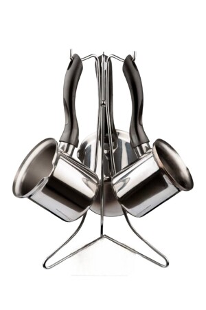 مجموعة من مقلاة القهوة السوداء من فولاذ MNZ مع معلّق معدني - Trend